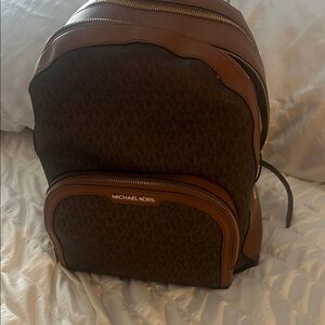 Michael Kors Dark Brown and Tan Backpack